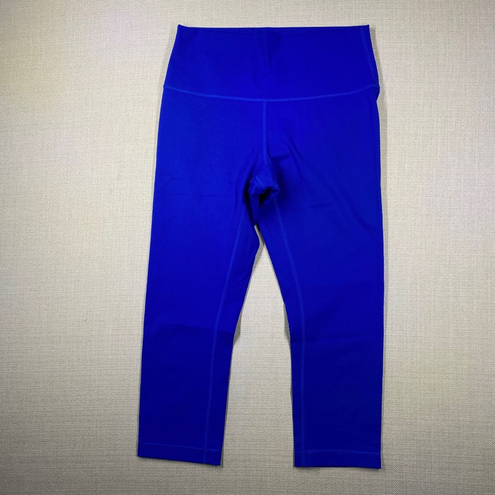 Lululemon Wunder Under High Rise Crop 21" Leggings Cobalt Blue Size 8 LW6AGZSN